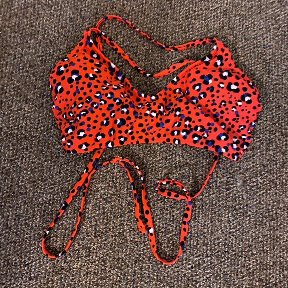 target leopard print bikini tie top